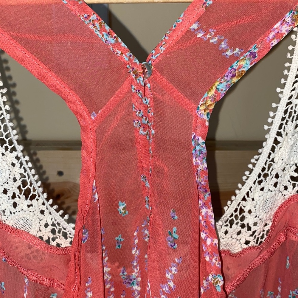 Deb Button Racerback Sheer Tank Top - Picture 4 of 6